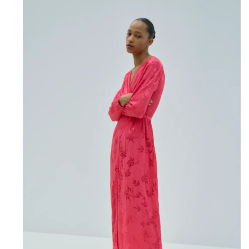 Zara Jacquard Wrap Dress